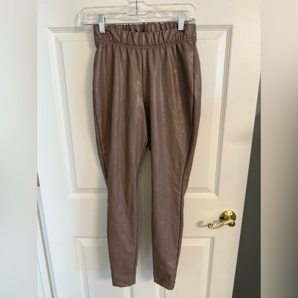 Old Navy Tan Faux Leather Pants
